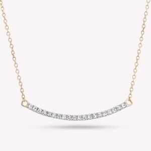 Stone and Strand Tiny Pave Diamond Curve Bar Necklace